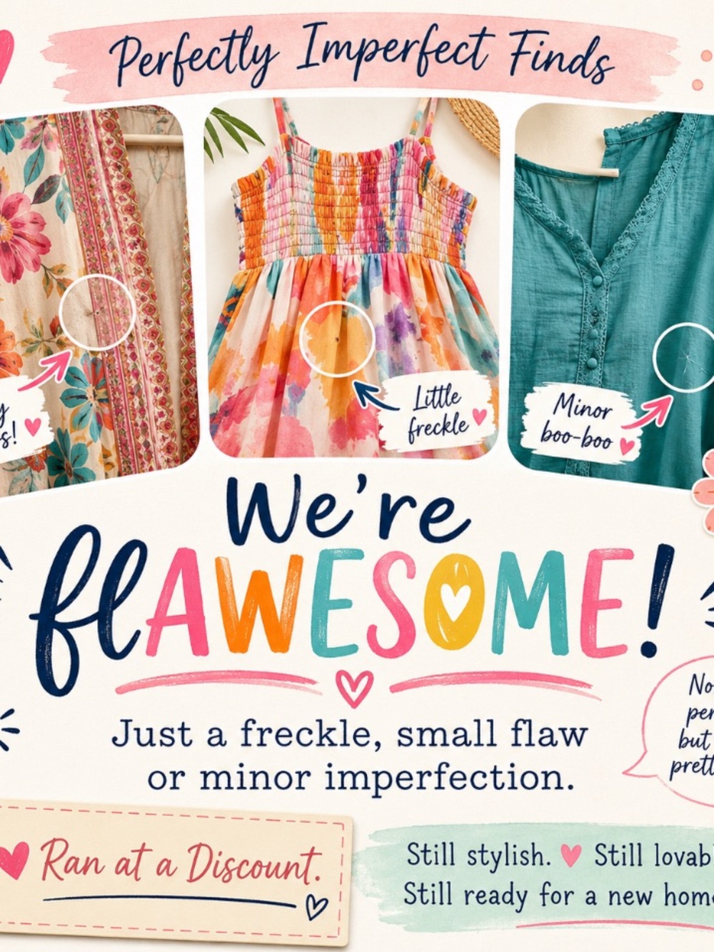 Slightly Flawed Item = Still flAWESOME and Cute, Worthy to be Worn